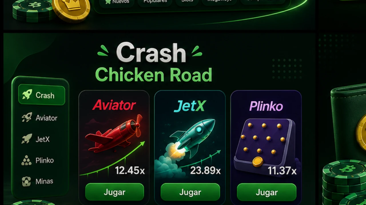 Partida de Chicken Road en el apartado de juegos crash del casino