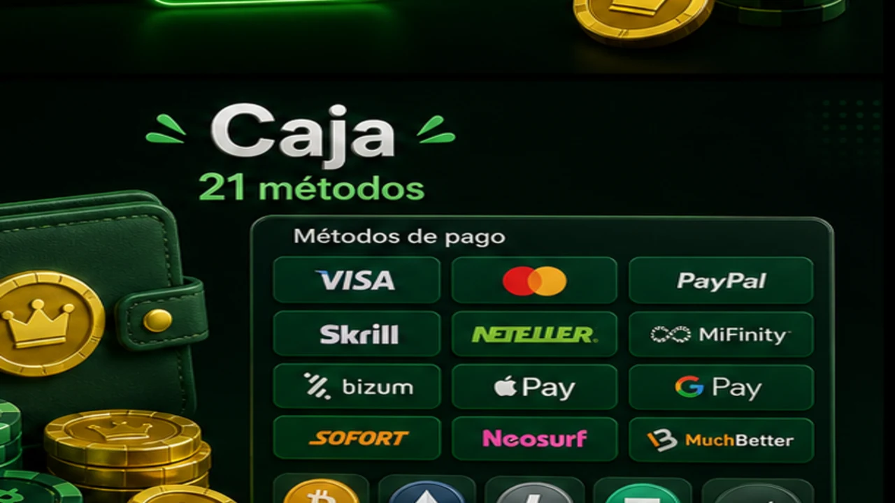 Tarjetas, monederos electrónicos y criptomonedas admitidas en la caja