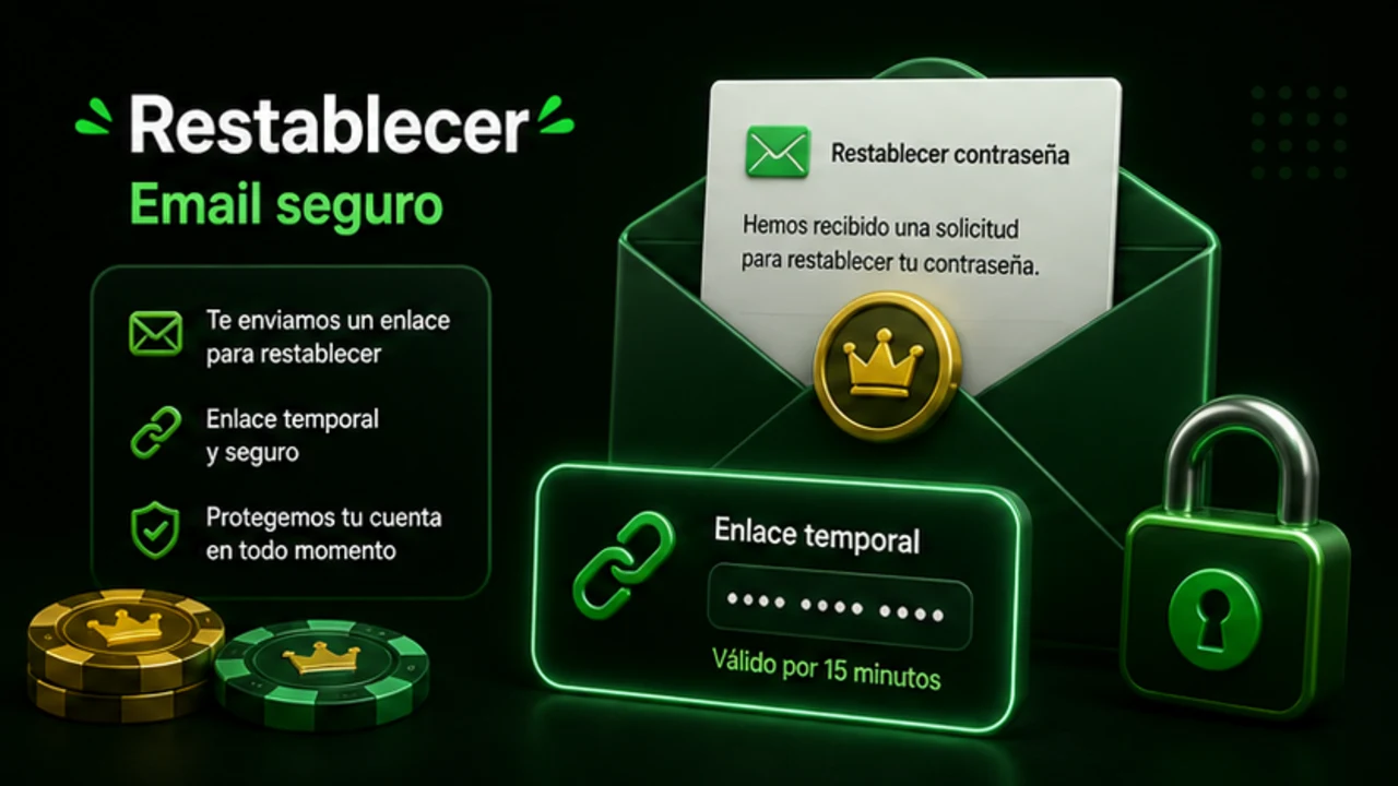 Correo de restablecimiento de contraseña con enlace temporal de seguridad